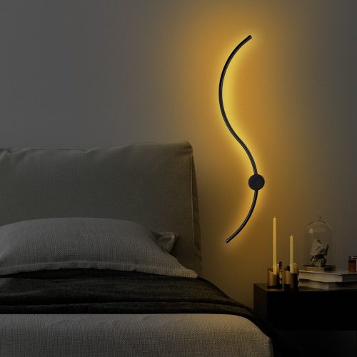 Stylish Black Wall Lamp, Metal Body, 90 x 17 x 10 cm | SMD LED 14W 3000K | Durable Metal Base Plate (7 cm Diameter) | IP20 Rated | Perfect for Modern Home Decor & Ambient Lighting