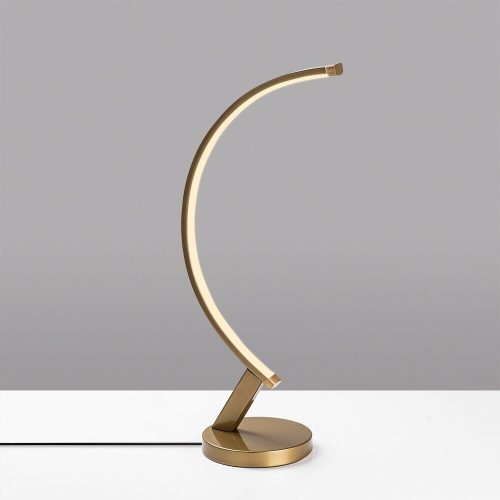 Elegant gold table lamp, metal housing, 47 cm high, 13 cm base | 12W LED socket, 3000K warm light | Perfect for modern interior design, a stylish and functional lighting solution