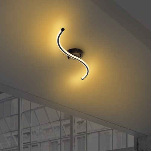 Elegant Black Chandelier, Metal Body, 67 cm Width x 5 cm Height x 10 cm Depth | Integral LED 16W 3000K | Stylish Lighting for Modern Home Decor, Dining Room & Living Spaces, IP20 Rated