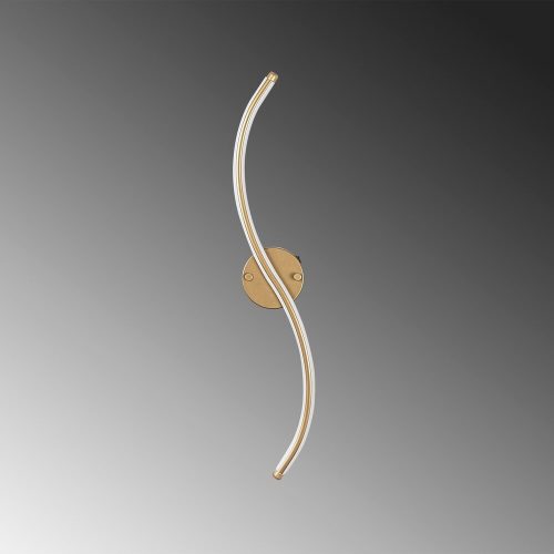 Elegant gold wall lamp, metal housing, 67 cm high x 10 cm wide x 5 cm deep | Integrated LED 16W 3000K | Stylish lighting for modern interior design, living room, bedroom and office spaces