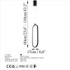 Elegant Black Chandelier, Metal Body, Adjustable Height 60-110 cm | 17 cm Width, 10 cm Depth | SMD LED 16W 3000K | Stylish Lighting for Modern Home Décor & Dining Spaces, IP20 Rated