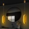 Elegant Gold Chandelier, Metal Body, Adjustable Height 60-110 cm, 17 cm Width, 10 cm Depth | SMD LED 16W 3000K | Stylish Lighting for Modern Home Décor & Dining Spaces, IP20 Rated