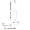 Elegant Chrome Chandelier, Metal Body, Adjustable Height 60-110 cm, 17 cm Width, LED 16W 3000K, IP20 | Modern Lighting Fixture for Living Room, Dining Room & Entryway, Stylish & Functional Design