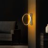 Elegant Gold Wall Lamp, Metal Body, 30 cm Diameter, 50 cm Depth | IP20 Rated, Integral LED 12W 3000K | Perfect for Modern Living Rooms, Bedrooms & Hallways, Stylish & Functional Lighting Solution