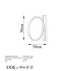 Stylish Black Wall Lamp, Metal Body, 30 cm Diameter, 50 cm Depth | IP20 Rated, Integral LED 12W 3000K | Perfect for Modern Home Decor, Elegant Lighting Solution for Any Room