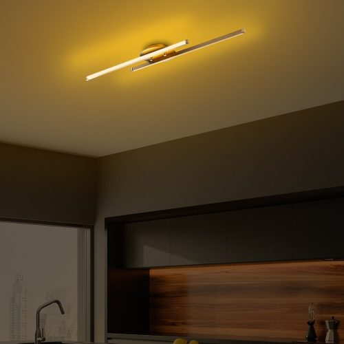 Elegant Gold Chandelier, Metal Body, 86 x 17 x 5 cm | Integral LED 16W 3000K | Stylish Lighting Fixture for Modern Home Decor, Dining Room & Living Spaces | IP20 Rated, Durable Design