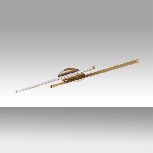 Elegant gold chandelier, metal body, 86 x 17 x 5 cm | Integrated LED 16W 3000K | Stylish lighting fixtures for modern home decor, dining and living spaces | IP20 rated, durable design