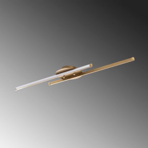 Elegant gold chandelier, metal body, 86 x 17 x 5 cm | Integrated LED 16W 3000K | Stylish lighting fixtures for modern home decor, dining and living spaces | IP20 rated, durable design