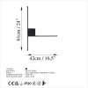 Stylish Black Wall Lamp, Metal Body, 61 x 42 x 3 cm | IP20, SMD LED 14.4W 3000K | Perfect for Modern Home Decor, Elegant Lighting Solution for Living Room & Bedroom Spaces