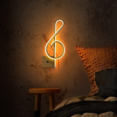 Elegant gold wall lamp, metal housing, 20 x 45 x 3 cm | Integrated LED 12W 3000K | Stylish lighting for modern interior design, IP20 rating, perfect for living room and bedroom atmosphere