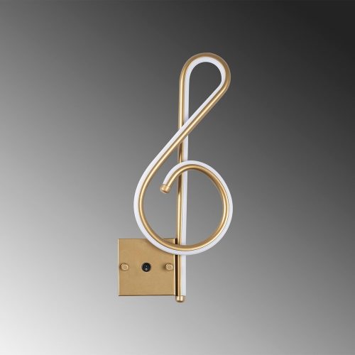 Elegant gold wall lamp, metal housing, 20 x 45 x 3 cm | Integrated LED 12W 3000K | Stylish lighting for modern interior design, IP20 rating, perfect for living room and bedroom atmosphere