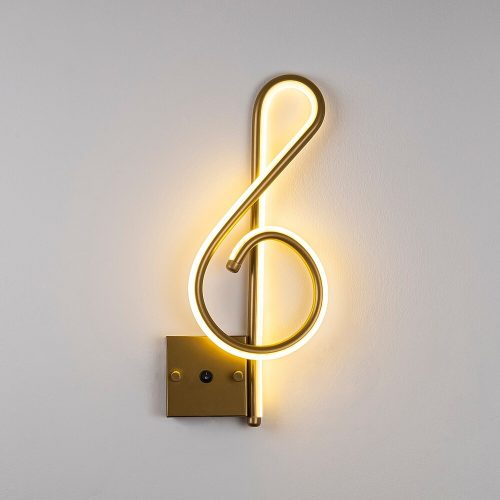 Elegant gold wall lamp, metal housing, 20 x 45 x 3 cm | Integrated LED 12W 3000K | Stylish lighting for modern interior design, IP20 rating, perfect for living room and bedroom atmosphere