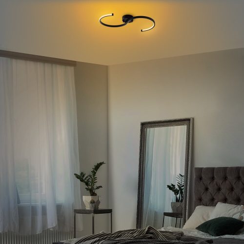 Elegant Black Chandelier, Metal Body, 25 cm Width x 51 cm Height x 5 cm Depth | SMD LED 16W 3000K | Stylish Lighting for Modern Home Décor, IP20 Rated, Perfect for Living Room & Dining Areas