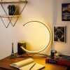 Elegant gold table lamp, metal housing, 35 cm width x 34 cm height x 4 cm depth | 12W LED socket, 3000K warm light, 80 CRI | Stylish lighting for home and office use, on/off switch, 200 cm cable
