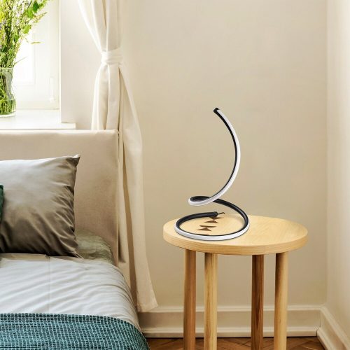 Stylish black table lamp, metal housing, 25 cm diameter x 40 cm height | 80 CRI, IP20, LED 12W 3000K | On/off switch, perfect for modern interior design and ambient lighting solutions