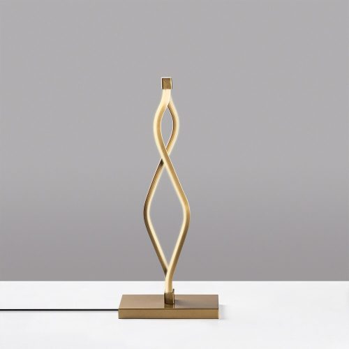 Elegant gold table lamp, metal housing, 20 x 48 x 12 cm | 80 CRI, LED 12W 3000K, IP20 | Stylish lighting for home and office use, on/off switch, 200cm cable, perfect for modern decor