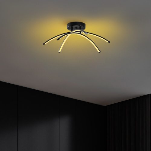 Elegant Black Chandelier, Metal Body, 57 x 20 x 57 cm | SMD LED 28W 3000K | Stylish Lighting for Modern Home Décor, IP20 Rated, Perfect for Living Room & Dining Spaces