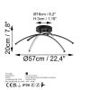 Elegant Black Chandelier, Metal Body, 57 x 20 x 57 cm | SMD LED 28W 3000K | Stylish Lighting for Modern Home Décor, IP20 Rated, Perfect for Living Room & Dining Spaces