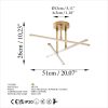 Elegant Gold Chandelier, Metal Body, 51 x 26 x 51 cm | SMD LED 18W 3000K | Stylish Lighting Fixture for Living Room, Dining Room & Entryway | Durable Metal Base Plate, IP20 Rated, Modern Design