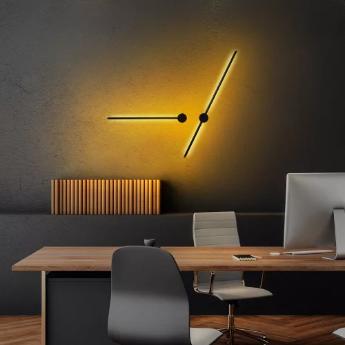 Stylish black wall lamp, metal housing, 91x10x7 cm and 62x10x7 cm | LED 13W and 8W, 3000K | Durable metal base, IP20 rated | Perfect for modern living rooms, bedrooms and hallways