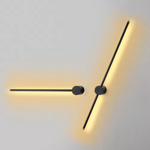 Stylish black wall lamp, metal housing, 91x10x7 cm and 62x10x7 cm | LED 13W and 8W, 3000K | Durable metal base, IP20 rated | Perfect for modern living rooms, bedrooms and hallways
