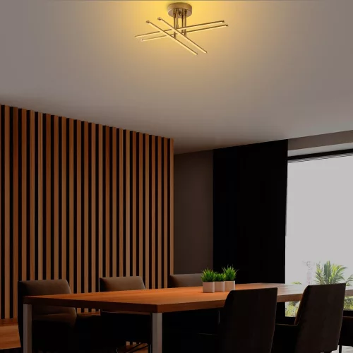 Elegant golden chandelier, metal body, 61 x 22 x 61 cm | SMD LED 28W 3000K | Stylish lighting fixture for modern interior design | Durable metal base, IP20 rating, perfect for living room and dining room