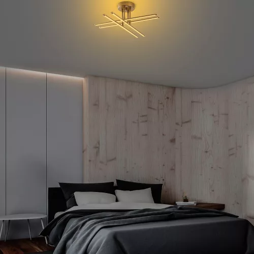Elegant golden chandelier, metal body, 61 x 22 x 61 cm | SMD LED 28W 3000K | Stylish lighting fixture for modern interior design | Durable metal base, IP20 rating, perfect for living room and dining room