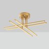 Elegant Gold Chandelier, Metal Body, 61 x 22 x 61 cm | SMD LED 28W 3000K | Stylish Lighting Fixture for Modern Home Decor | Durable Metal Base Plate, IP20 Rated, Perfect for Living Room & Dining Areas
