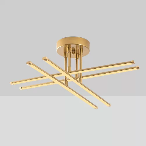 Elegant golden chandelier, metal body, 61 x 22 x 61 cm | SMD LED 28W 3000K | Stylish lighting fixture for modern interior design | Durable metal base, IP20 rating, perfect for living room and dining room