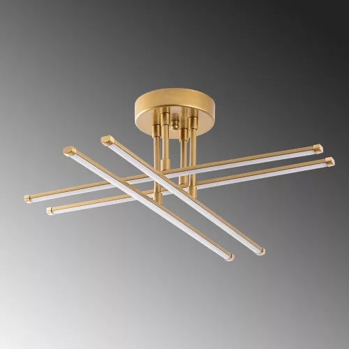 Elegant golden chandelier, metal body, 61 x 22 x 61 cm | SMD LED 28W 3000K | Stylish lighting fixture for modern interior design | Durable metal base, IP20 rating, perfect for living room and dining room
