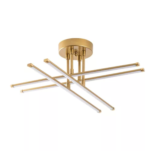 Elegant golden chandelier, metal body, 61 x 22 x 61 cm | SMD LED 28W 3000K | Stylish lighting fixture for modern interior design | Durable metal base, IP20 rating, perfect for living room and dining room