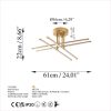 Elegant Gold Chandelier, Metal Body, 61 x 22 x 61 cm | SMD LED 28W 3000K | Stylish Lighting Fixture for Modern Home Decor | Durable Metal Base Plate, IP20 Rated, Perfect for Living Room & Dining Areas