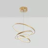 Elegant gold chandelier, metal body, 50 cm width x 80 cm height x 50 cm depth | SMD LED 28W 3000K | Stylish light fixture for modern interior design, IP20 rating, perfect for living room and dining room