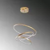 Elegant gold chandelier, metal body, 50 cm width x 80 cm height x 50 cm depth | SMD LED 28W 3000K | Stylish light fixture for modern interior design, IP20 rating, perfect for living room and dining room