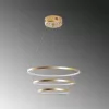 Elegant gold chandelier, metal body, 50 cm width x 80 cm height x 50 cm depth | SMD LED 28W 3000K | Stylish light fixture for modern interior design, IP20 rating, perfect for living room and dining room