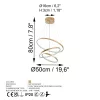 Elegant gold chandelier, metal body, 50 cm width x 80 cm height x 50 cm depth | SMD LED 28W 3000K | Stylish light fixture for modern interior design, IP20 rating, perfect for living room and dining room