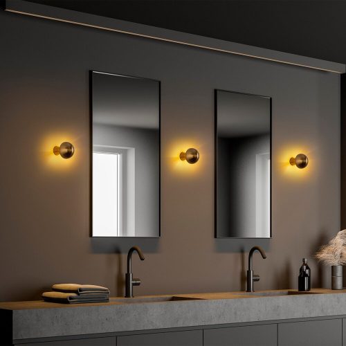 Elegant gold wall lamp, metal housing, 12 cm diameter, 16 cm height | IP20 rating, G9 socket (max. 10 W) | Stylish lighting for modern interior design, living room, bedroom and hall