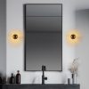 Modern Black Wall Lamp, MDF Body, 60 x 12 x 33 cm, E27 Socket (Max 40W), IP20, Pluggable, Laser-Cut Design, Stylish & Functional Lighting for Any Space