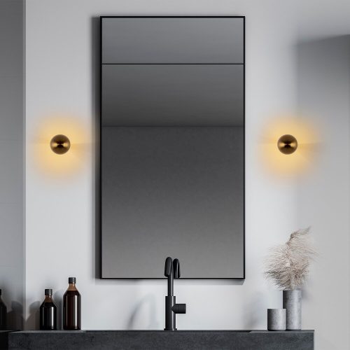 Elegant gold wall lamp, metal housing, 12 cm diameter, 16 cm height | IP20 rating, G9 socket (max. 10 W) | Stylish lighting for modern interior design, living room, bedroom and hall