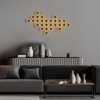 Modern Black Wall Lamp, MDF Body, 60 x 12 x 33 cm, E27 Socket (Max 40W), IP20, Pluggable, Laser-Cut Design, Stylish & Functional Lighting for Any Space