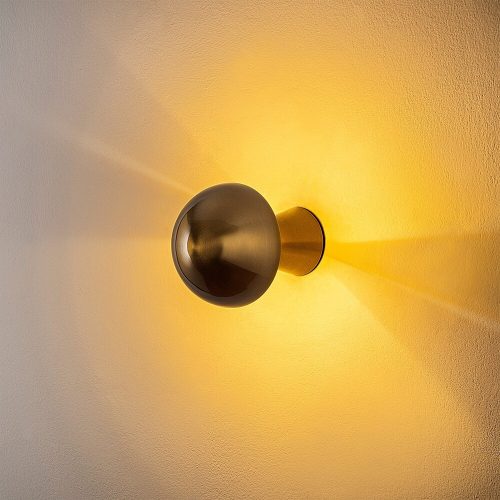 Elegant gold wall lamp, metal housing, 12 cm diameter, 16 cm height | IP20 rating, G9 socket (max. 10 W) | Stylish lighting for modern interior design, living room, bedroom and hall