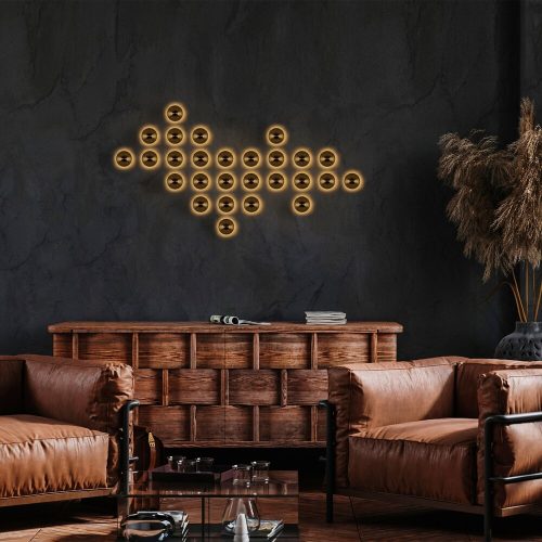 Elegant gold wall lamp, metal housing, 16 cm diameter x 16 cm height | IP20 rating, G9 socket (max. 10 W) | Stylish lighting for modern interior design, living room, bedroom and hall