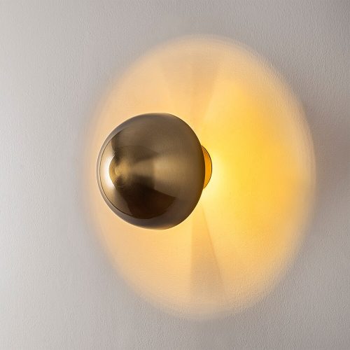 Elegant gold wall lamp, metal housing, 16 cm diameter x 16 cm height | IP20 rating, G9 socket (max. 10 W) | Stylish lighting for modern interior design, living room, bedroom and hall