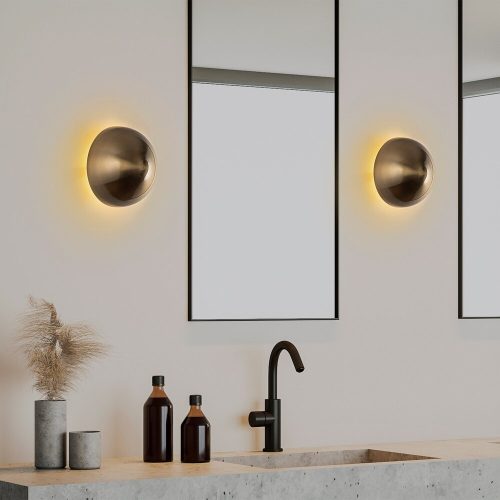 Elegant gold wall lamp, metal housing, 20 cm diameter x 16 cm height | IP20 rating, G9 socket (max. 10 W) | Stylish lighting for modern interior design, perfect for living room and bedroom atmosphere