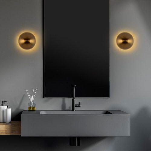 Elegant gold wall lamp, metal housing, 20 cm diameter x 16 cm height | IP20 rating, G9 socket (max. 10 W) | Stylish lighting for modern interior design, perfect for living room and bedroom atmosphere