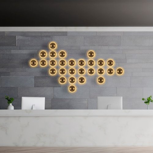 Elegant gold wall lamp, metal housing, 20 cm diameter x 16 cm height | IP20 rating, G9 socket (max. 10 W) | Stylish lighting for modern interior design, perfect for living room and bedroom atmosphere