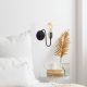 Modern Black Wall Lamp, MDF Body, 60 x 12 x 33 cm, E27 Socket (Max 40W), IP20, Pluggable, Laser-Cut Design, Stylish & Functional Lighting for Any Space