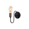 Modern Black Wall Lamp, MDF Body, 60 x 12 x 33 cm, E27 Socket (Max 40W), IP20, Pluggable, Laser-Cut Design, Stylish & Functional Lighting for Any Space