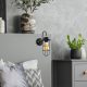 Industrial Wall Lamp, Black & Gold, 12 x 25 x 32 cm | Metal Body with 10 cm Cap, E27 Socket (Max 40W) | Stylish Lighting for Modern Home Decor, IP20 Rated, Perfect for Living Room & Office Spaces