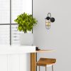 Industrial Wall Lamp, Black & Gold, 12 x 25 x 32 cm | Metal Body with 10 cm Cap, E27 Socket (Max 40W) | Stylish Lighting for Modern Home Decor, IP20 Rated, Perfect for Living Room & Office Spaces